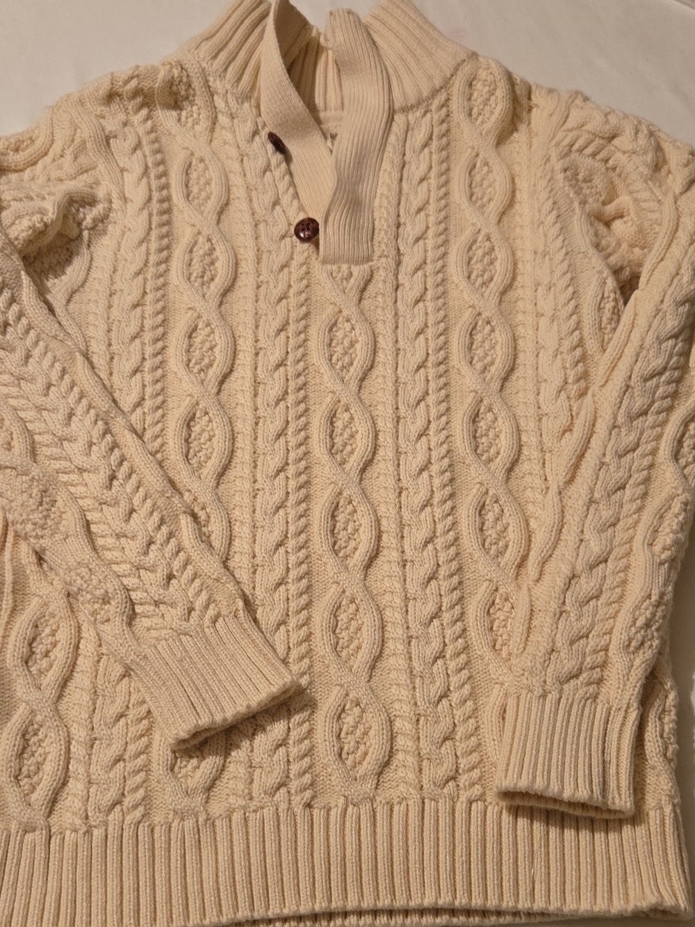 Kids Cable Knit  Sweater - Cream